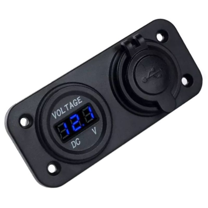 Auto si Moto - Electronice auto - Accesorii electronice auto - Voltmetru cu 2 x porturi incarcare USB, alimentare 12V - Infinity.ro
