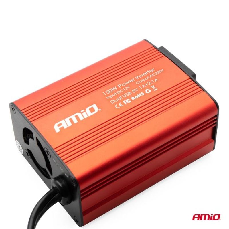 Auto si Moto - Electronice auto - Accesorii electronice auto - Convertor de tensiune 12V -> 230V, 150W/300W, 2 x USB 5V - Infinity.ro