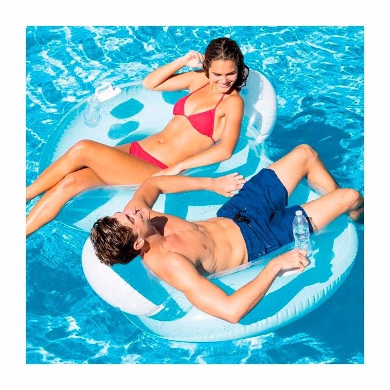 Jucarii, Copii si Bebe - Jucarii si jocuri - Jucarii de exterior - Saltele si mingi pentru plaja - Saltea gonflabila pentru plaja, 2 persoane, Intex, Double Back Lounge, 198 x 117 cm, 56800 - Infinity.ro