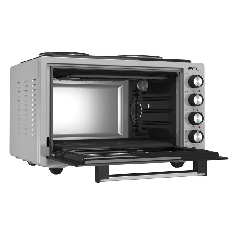 Electronice si Electrocasnice - Aragazuri, cuptoare si hote - Cuptoare - Cuptoare electrice - Cuptor electric ECG ETH 3701G, 37 L, putere maxima 2500 W, 2 plite, 40-230 °C, rotisor - Infinity.ro