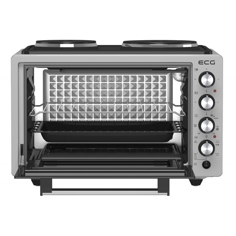 Electronice si Electrocasnice - Aragazuri, cuptoare si hote - Cuptoare - Cuptoare electrice - Cuptor electric ECG ETH 3701G, 37 L, putere maxima 2500 W, 2 plite, 40-230 °C, rotisor - Infinity.ro
