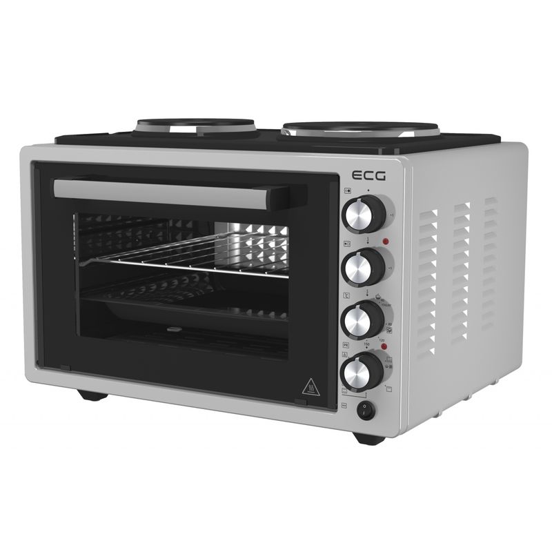 Electronice si Electrocasnice - Aragazuri, cuptoare si hote - Cuptoare - Cuptoare electrice - Cuptor electric ECG ETH 3701G, 37 L, putere maxima 2500 W, 2 plite, 40-230 °C, rotisor - Infinity.ro