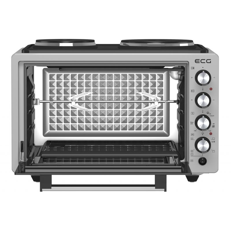 Electronice si Electrocasnice - Aragazuri, cuptoare si hote - Cuptoare - Cuptoare electrice - Cuptor electric ECG ETH 3701G, 37 L, putere maxima 2500 W, 2 plite, 40-230 °C, rotisor - Infinity.ro