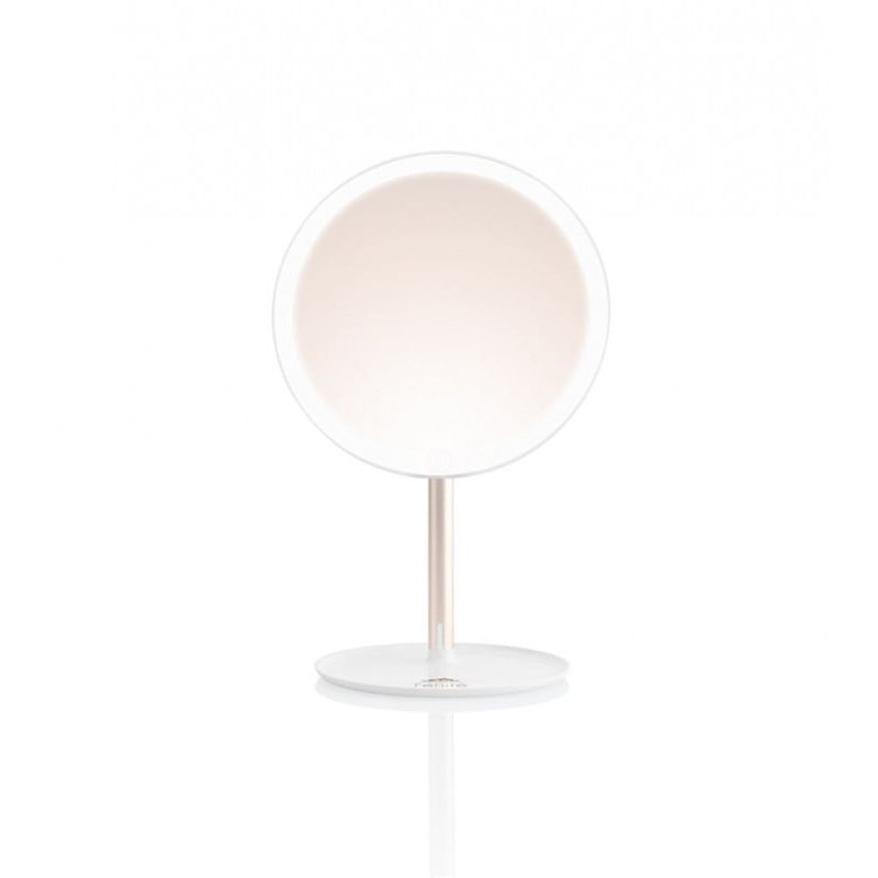 Ingrijire personala si Cosmetice - Machiaj - Oglinzi cosmetice - Oglinda cosmetica ETA Fenite 1353 90000, diametru 178 mm, 3 culori de iluminare, inclinare 0-90°, ACUMULATOR2000mAh - Infinity.ro