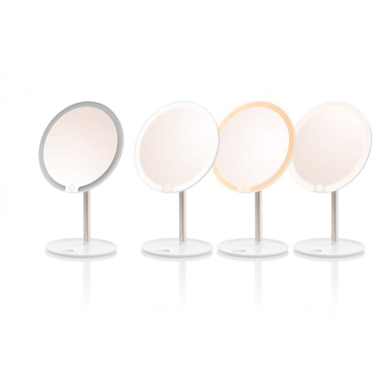 Ingrijire personala si Cosmetice - Machiaj - Oglinzi cosmetice - Oglinda cosmetica ETA Fenite 1353 90000, diametru 178 mm, 3 culori de iluminare, inclinare 0-90°, ACUMULATOR2000mAh - Infinity.ro