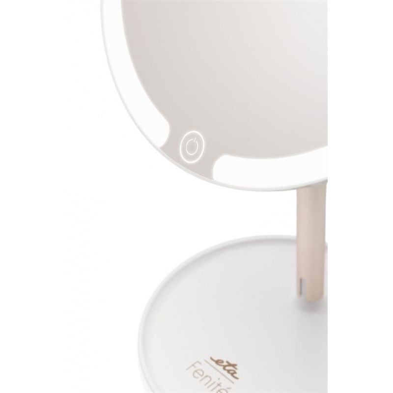 Ingrijire personala si Cosmetice - Machiaj - Oglinzi cosmetice - Oglinda cosmetica ETA Fenite 1353 90000, diametru 178 mm, 3 culori de iluminare, inclinare 0-90°, ACUMULATOR2000mAh - Infinity.ro