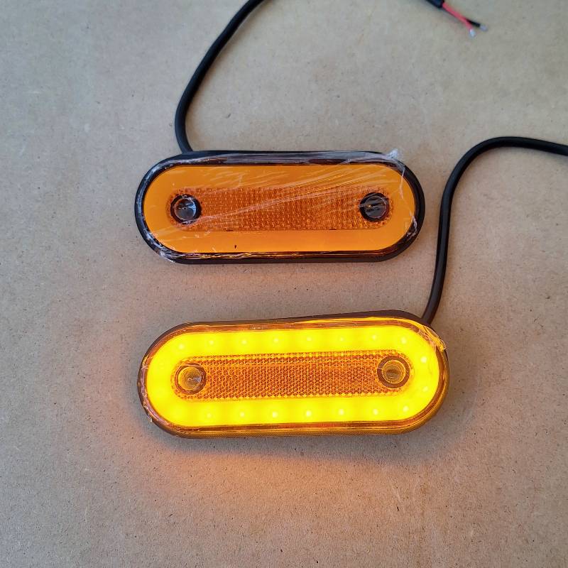 Auto si Moto - Piese auto si accesorii - Caroserie - Faruri, stopuri si proiectoare - Set 2 lampi gabarit VG1 galben, lampa avertizare led, 12-24V - Infinity.ro