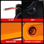 Auto si Moto - Piese auto si accesorii - Caroserie - Faruri, stopuri si proiectoare - Set 2 lampi gabarit VG1 galben, lampa avertizare led, 12-24V - Infinity.ro