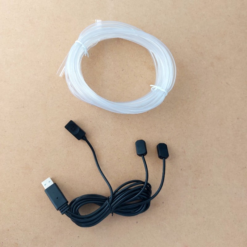 Auto si Moto - Piese auto si accesorii - Piese auto - Tuning - Fir RGB 5m lumina ambientala auto, 2 capete, mufa USB, 7 culori - Infinity.ro