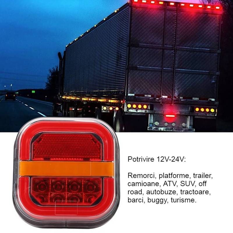 Auto si Moto - Piese auto si accesorii - Caroserie - Faruri, stopuri si proiectoare - Stopuri spate led JH1018, 4 functii, 12V-24V - Infinity.ro