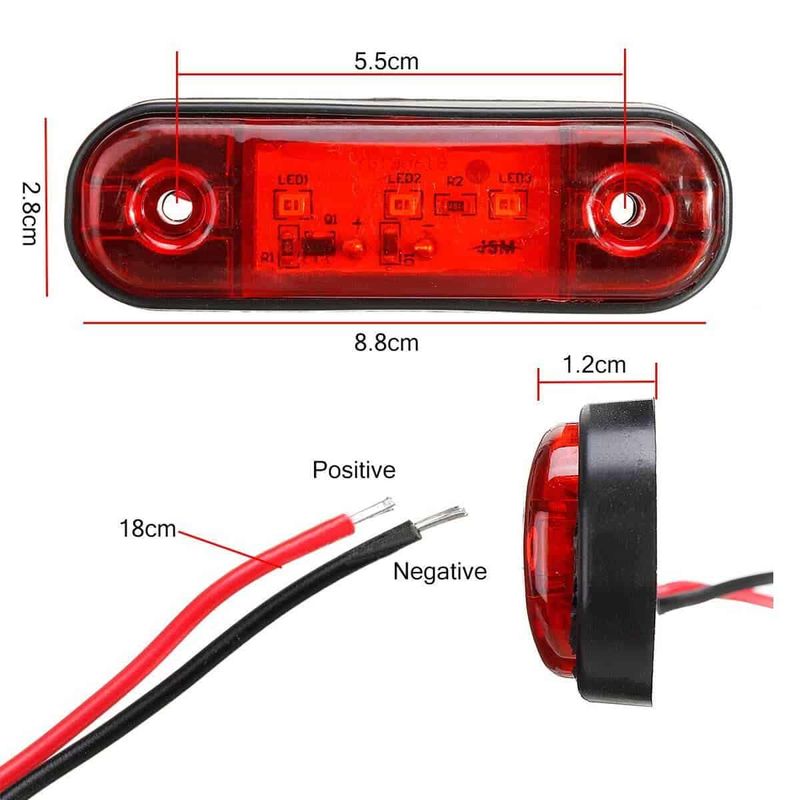 Auto si Moto - Piese auto si accesorii - Caroserie - Faruri, stopuri si proiectoare - Lampa gabarit 3smd galben, laterala, lampa avertizare, 12-24V - Infinity.ro