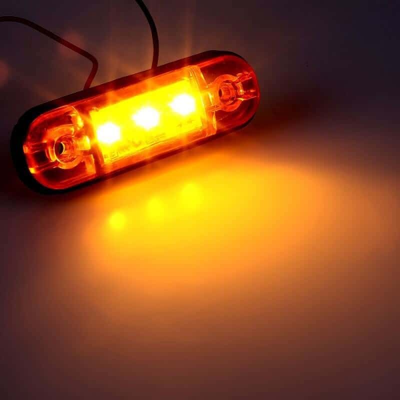 Auto si Moto - Piese auto si accesorii - Caroserie - Faruri, stopuri si proiectoare - Lampa gabarit 3smd galben, laterala, lampa avertizare, 12-24V - Infinity.ro