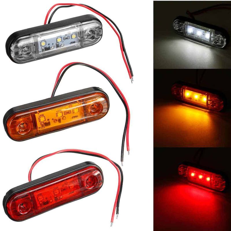 Auto si Moto - Piese auto si accesorii - Caroserie - Faruri, stopuri si proiectoare - Lampa gabarit 3smd galben, laterala, lampa avertizare, 12-24V - Infinity.ro
