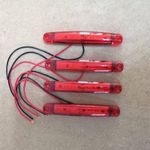 Auto si Moto - Piese auto si accesorii - Caroserie - Faruri, stopuri si proiectoare - Set 4 lampi gabarit laterale rosu, 9SMD, 12-24V - Infinity.ro