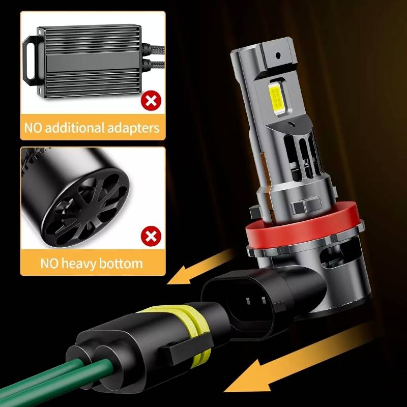 Auto si Moto - Electrice auto - Iluminare si semnalizare - Becuri auto - Set 2 becuri led H11 ventilator incorporat, BG30, 6000k - Infinity.ro