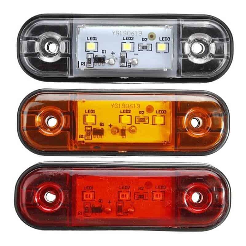 Auto si Moto - Piese auto si accesorii - Caroserie - Faruri, stopuri si proiectoare - Lampa gabarit 3smd alb, laterala, lampa avertizare, 12-24V - Infinity.ro