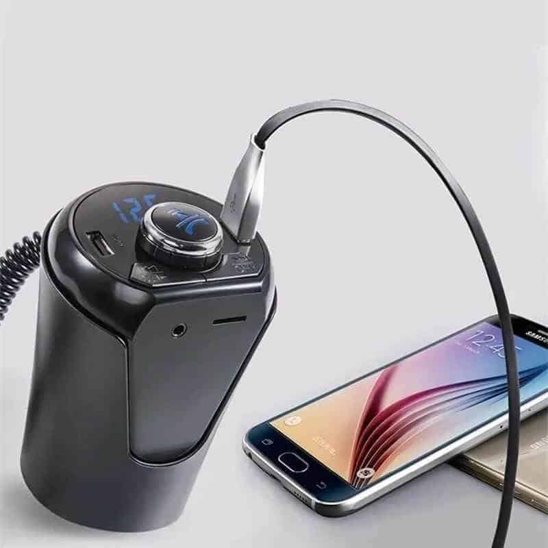 Auto si Moto - Electronice auto - Multimedia auto - Car kit modulator FM pahar, Mp3, USB, AUX, Bluetooth - Infinity.ro