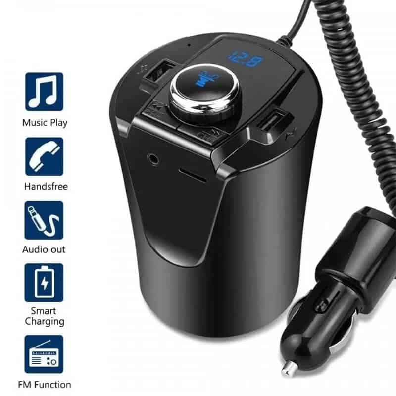 Auto si Moto - Electronice auto - Multimedia auto - Car kit modulator FM pahar, Mp3, USB, AUX, Bluetooth - Infinity.ro