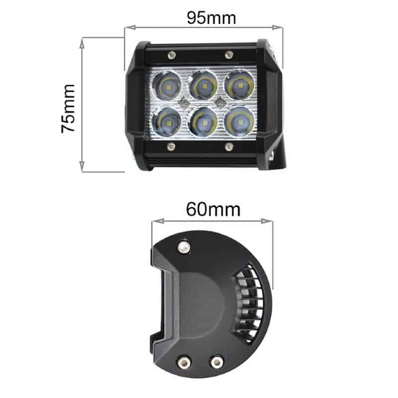 Auto si Moto - Piese auto si accesorii - Caroserie - Faruri, stopuri si proiectoare - Proiector led 18W dreptunghi, Off Road, unghi lumina spot 30° - Infinity.ro