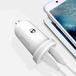 Auto si Moto - Electronice auto - Multimedia auto - Incarcator auto compatibil iPhone, 12-24V, fast, TZ08 alb - Infinity.ro