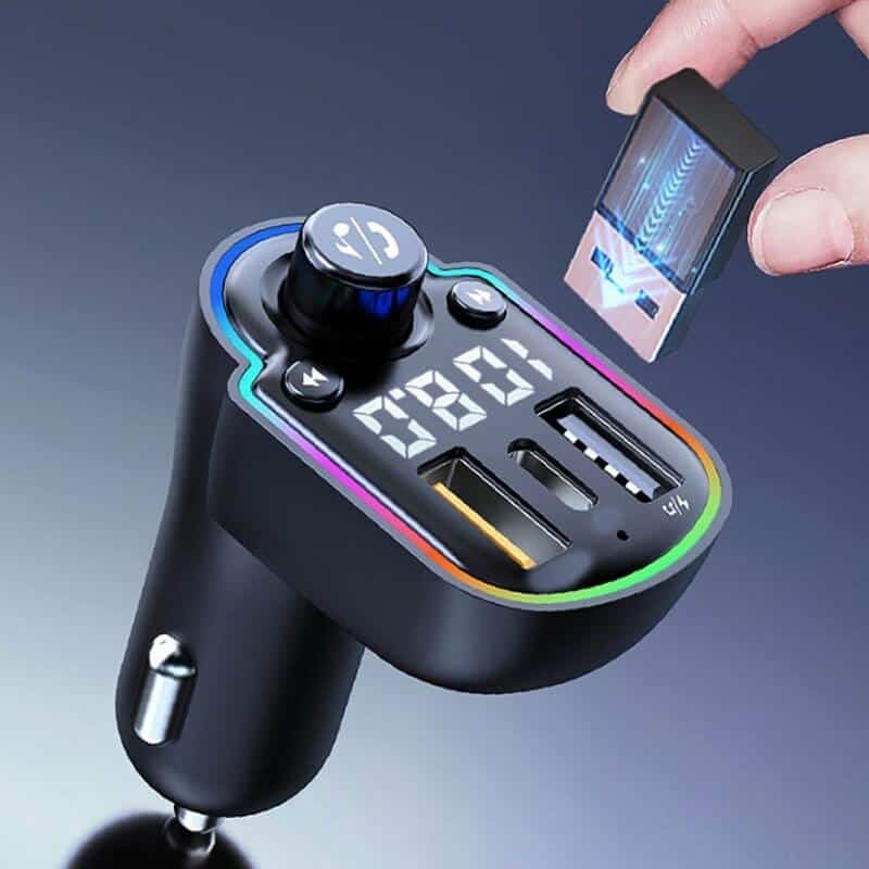 Auto si Moto - Electronice auto - Multimedia auto - Car kit modulator FM BGRJ-A8, Mp3 Player, USB, Type C, fast charge - Infinity.ro