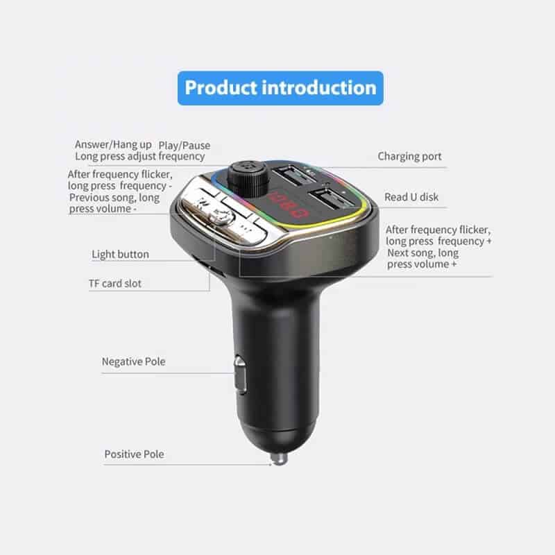 Auto si Moto - Electronice auto - Multimedia auto - Car kit modulator FM BGRJ-C21, Mp3 Player, USB, fast charge - Infinity.ro
