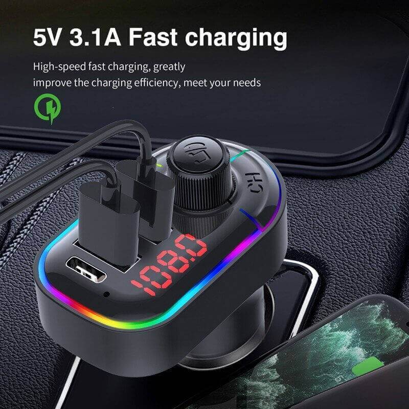 Auto si Moto - Electronice auto - Multimedia auto - Car kit modulator FM BGRJ-C12, Mp3 Player, USB, Type C, fast charge - Infinity.ro