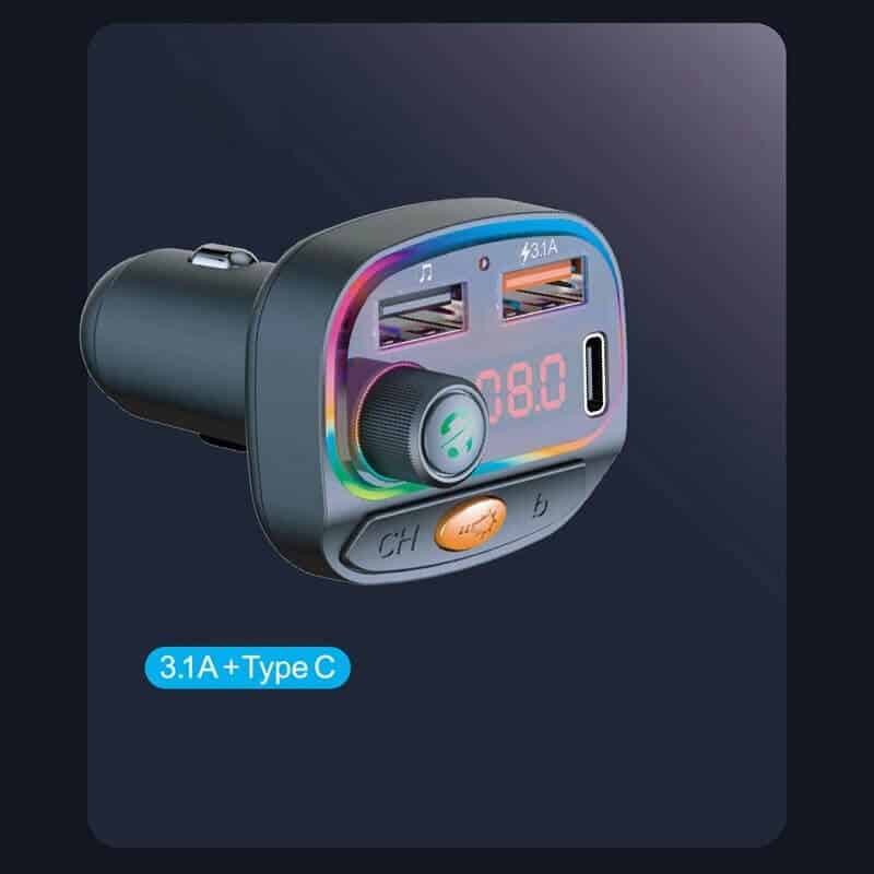 Auto si Moto - Electronice auto - Multimedia auto - Car kit modulator FM BGRJ-C15, Mp3 Player, USB, Type C, fast charge - Infinity.ro