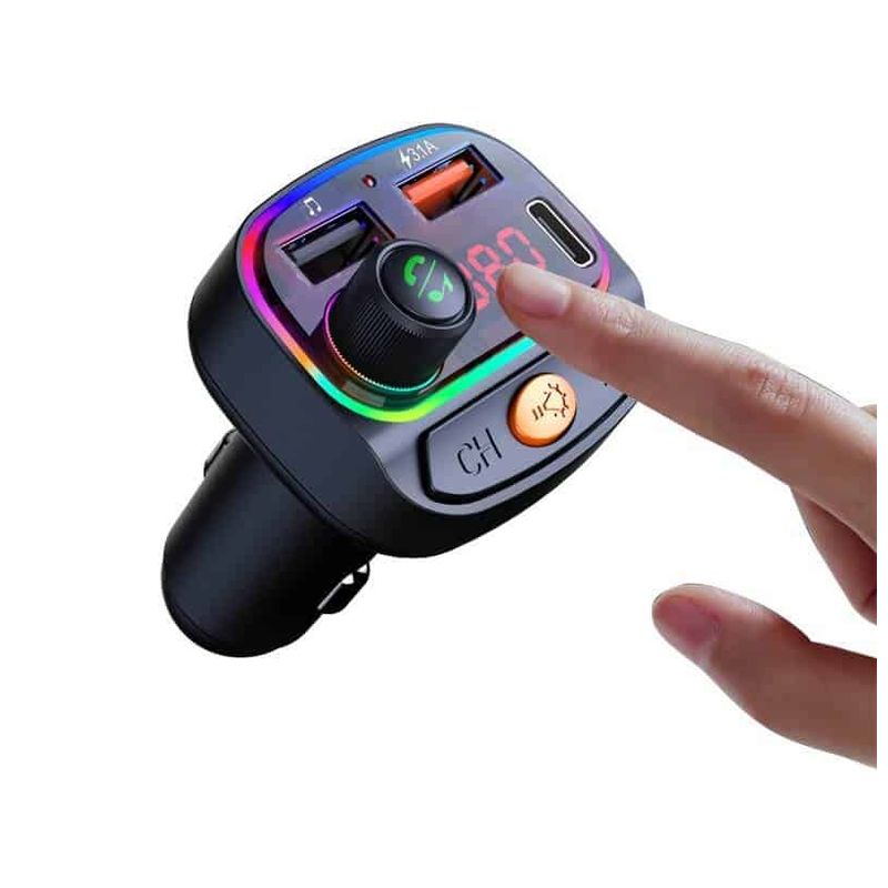 Auto si Moto - Electronice auto - Multimedia auto - Car kit modulator FM BGRJ-C15, Mp3 Player, USB, Type C, fast charge - Infinity.ro