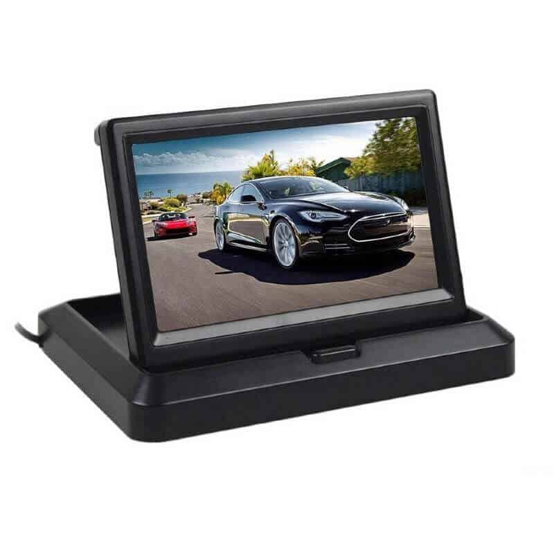 Auto si Moto - Electronice auto - Camere auto si DVR - Kit 2 in 1, suport numar inmatriculare cu camera marsarier si monitor pliabil - Infinity.ro