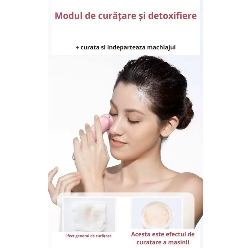 Ingrijire personala si Cosmetice - Aparate & accesorii ingrijire personala - Aparate cosmetice - Aparate intretinere si ingrijire corporala - Dispozitiv pentru infrumusetare faciala, EMS  alb, cu ioni galvanici si masaj cald - Infinity.ro