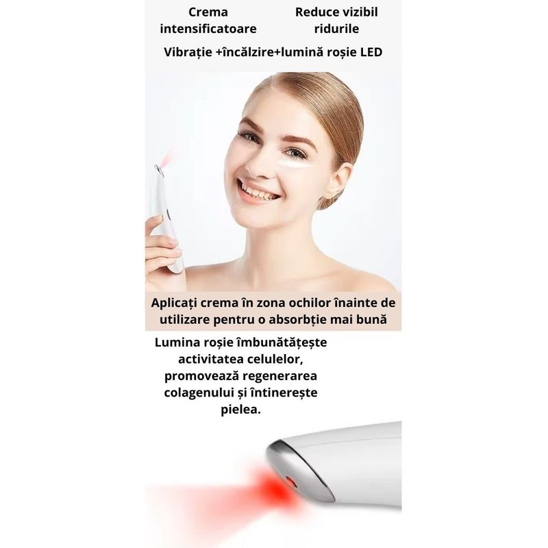 Ingrijire personala si Cosmetice - Aparate & accesorii ingrijire personala - Aparate cosmetice - Aparate intretinere si ingrijire corporala - Dispozitiv de infrumusetare cu lumina LED neinvaziva, EMS Alb,cu vibratie sonica pentru terapia buzelor si a ochilor - Infinity.ro