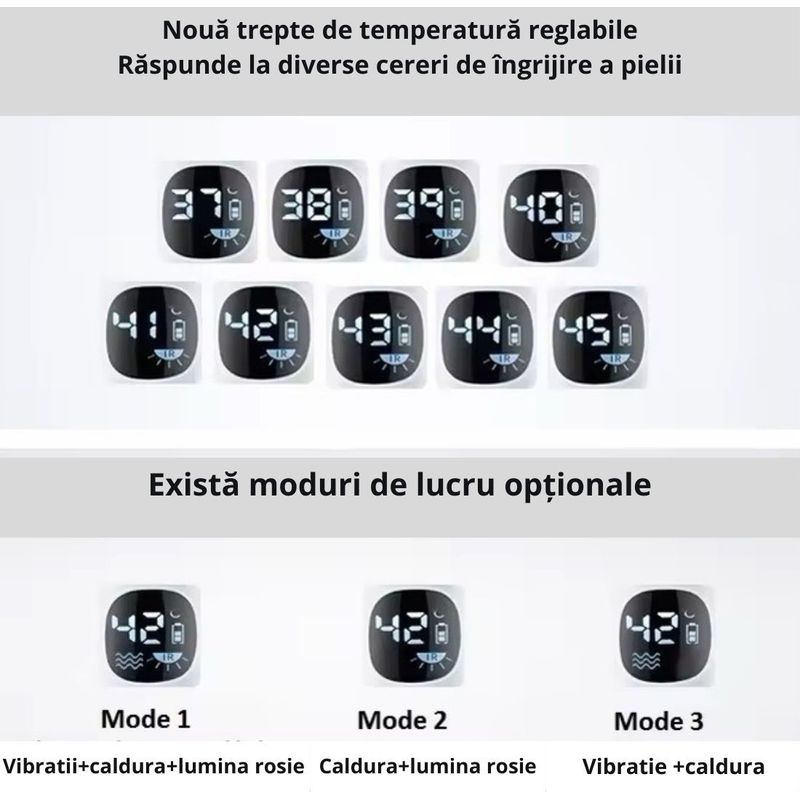 Ingrijire personala si Cosmetice - Aparate & accesorii ingrijire personala - Aparate cosmetice - Aparate intretinere si ingrijire corporala - Dispozitiv de infrumusetare cu lumina LED neinvaziva, EMS Alb,cu vibratie sonica pentru terapia buzelor si a ochilor - Infinity.ro
