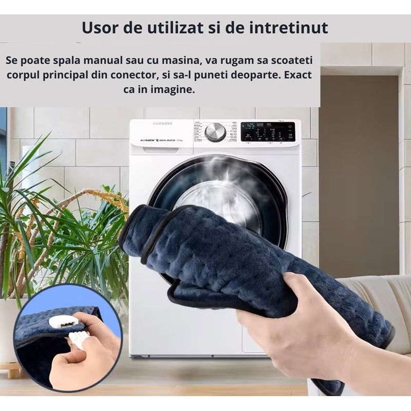 Ingrijire personala si Cosmetice - Sanatate si wellness - Articole wellness - Incalzitoare corporale - Covoras/perina termica electrica albastru inchis - Infinity.ro