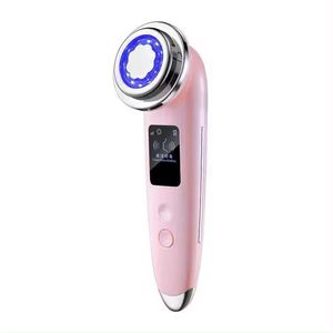 Dispozitiv pentru infrumusetare faciala, EMS roz, cu ioni galvanici si masaj cald