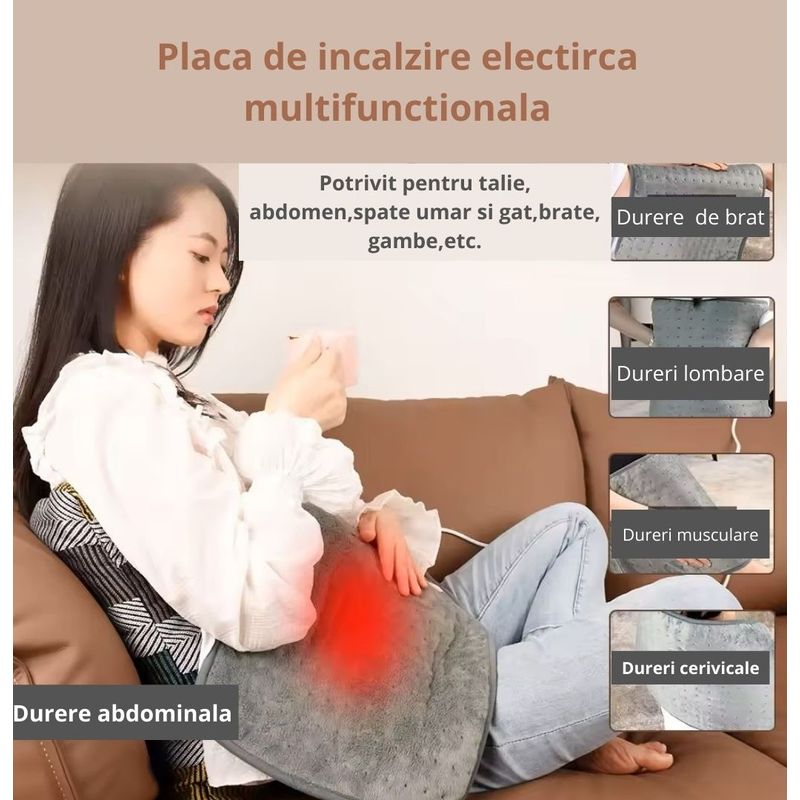 Ingrijire personala si Cosmetice - Sanatate si wellness - Articole wellness - Incalzitoare corporale - Covoras/perina termica electrica gri - Infinity.ro