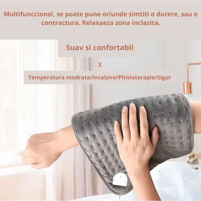 Ingrijire personala si Cosmetice - Sanatate si wellness - Articole wellness - Incalzitoare corporale - Covoras/perina termica electrica gri - Infinity.ro