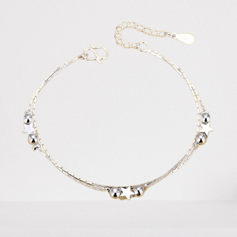 Fashion, accesorii si bijuterii - Femei - Bijuterii femei - Bratari femei - Bratara  farmec pentru glezna, model geometric,capat cu argint 925 - Infinity.ro