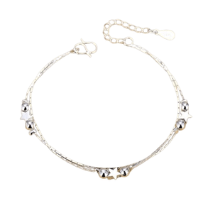 Bratara farmec stea, cu lantisor dublu rasucit, chapat cu argint 925