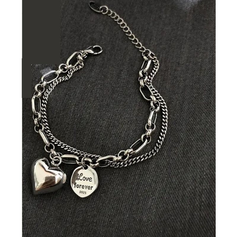 Fashion, accesorii si bijuterii - Femei - Bijuterii femei - Bratari femei - Bratara farmec stil punk, cu forma ovala a inimi care face de bijuterie, imitand perla - Infinity.ro