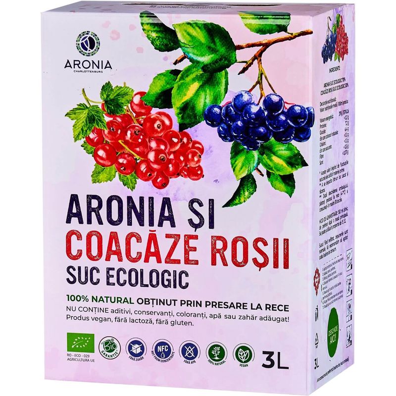 Market - Bauturi - Bauturi non-alcoolice - Bauturi necarbogazoase - Suc de aronia si coacaze rosii 100% natural si ecologic la 3L - Infinity.ro