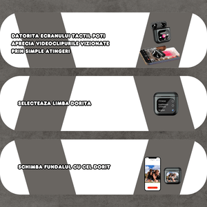 Casti Wireless In Ear, Danesso®, Bluetooth, Ecran Touch Screen Inteligent, Control Aplicatii, Afisare Notificari, Negru