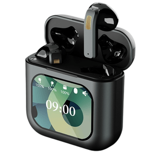 Casti Wireless In Ear, Danesso®, Bluetooth, Ecran Touch Screen Inteligent, Control Aplicatii, Afisare Notificari, Negru