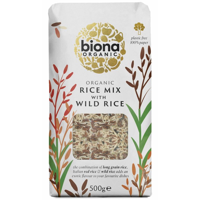 Market - Bacanie - Alimente de baza - Alte alimente si ingrediente - Orez mixt cu orez salbatic bio 500g Biona - Infinity.ro