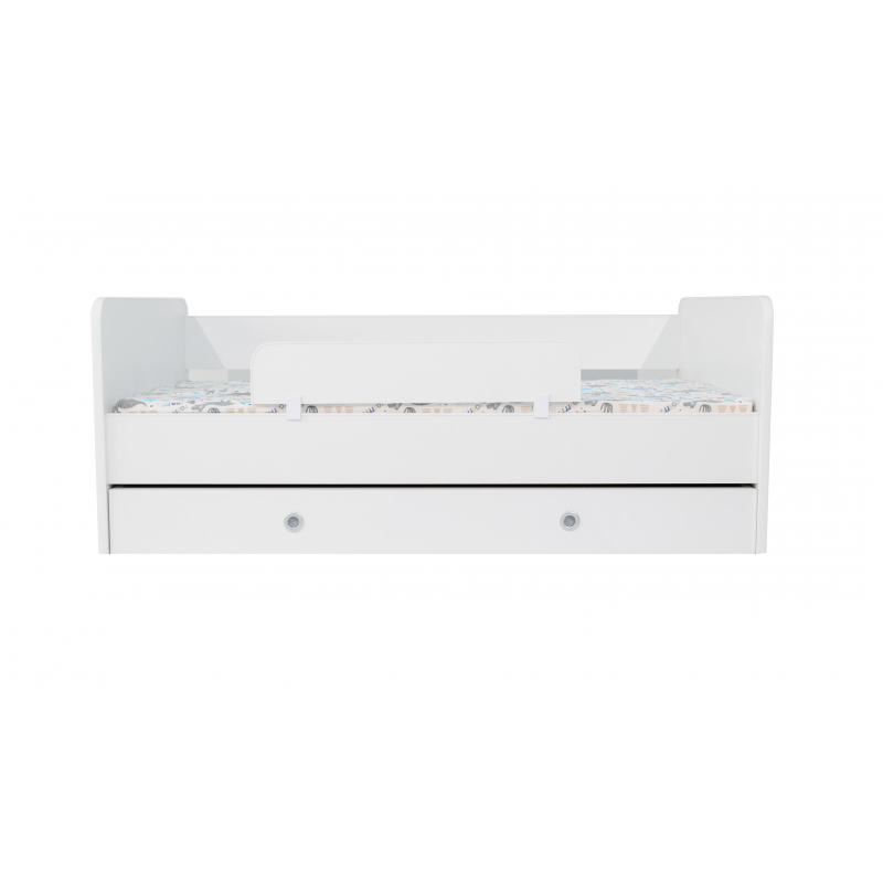 Casa si Gradina - Mobilier - Mobilier copii - Patuturi copii - Pat Kiddy pentru copii Cars, 180x80 cm, fara sertar, alb/multicolor, saltea inclusa - Infinity.ro