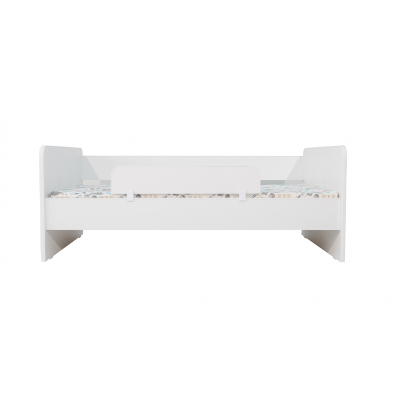 Casa si Gradina - Mobilier - Mobilier copii - Patuturi copii - Pat Kiddy pentru copii Ariel, 140x70 cm, cu sertar, alb/multicolor, saltea inclusa - Infinity.ro