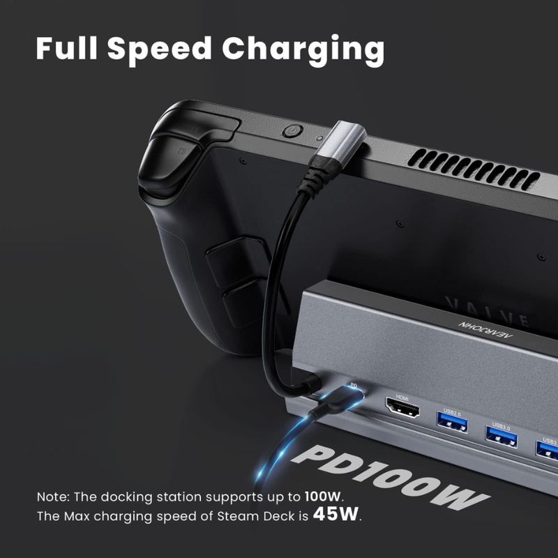 PC, gaming si accesorii - Gaming - Accesorii gaming - Accesorii console gaming - Docking Station EOKEX pentru Steam Deck, 7in1 Plug and Play, 4K@60Hz HDMI 2.0, 100W Power Delivery, Aluminiu - Infinity.ro