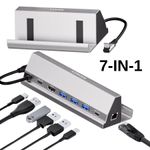 PC, gaming si accesorii - Gaming - Accesorii gaming - Accesorii console gaming - Docking Station EOKEX pentru Steam Deck, 7in1 Plug and Play, 4K@60Hz HDMI 2.0, 100W Power Delivery, Aluminiu - Infinity.ro