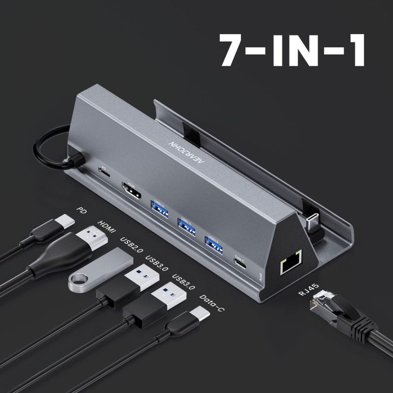 PC, gaming si accesorii - Gaming - Accesorii gaming - Accesorii console gaming - Docking Station EOKEX pentru Steam Deck, 7in1 Plug and Play, 4K@60Hz HDMI 2.0, 100W Power Delivery, Aluminiu - Infinity.ro
