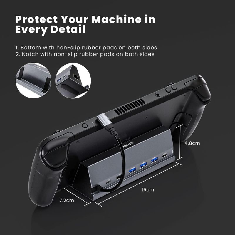 PC, gaming si accesorii - Gaming - Accesorii gaming - Accesorii console gaming - Docking Station EOKEX pentru Steam Deck, 7in1 Plug and Play, 4K@60Hz HDMI 2.0, 100W Power Delivery, Aluminiu - Infinity.ro